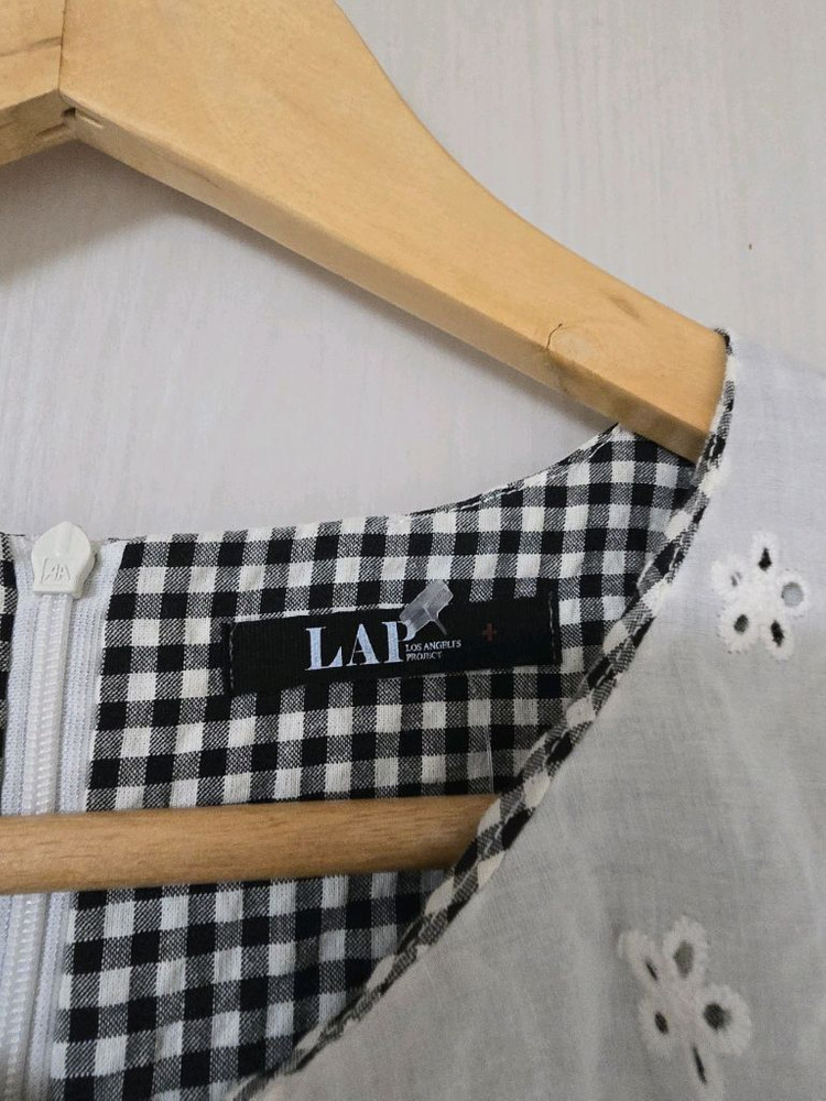 LAP 랩 시어서커 레이스카라 원피스 이미지