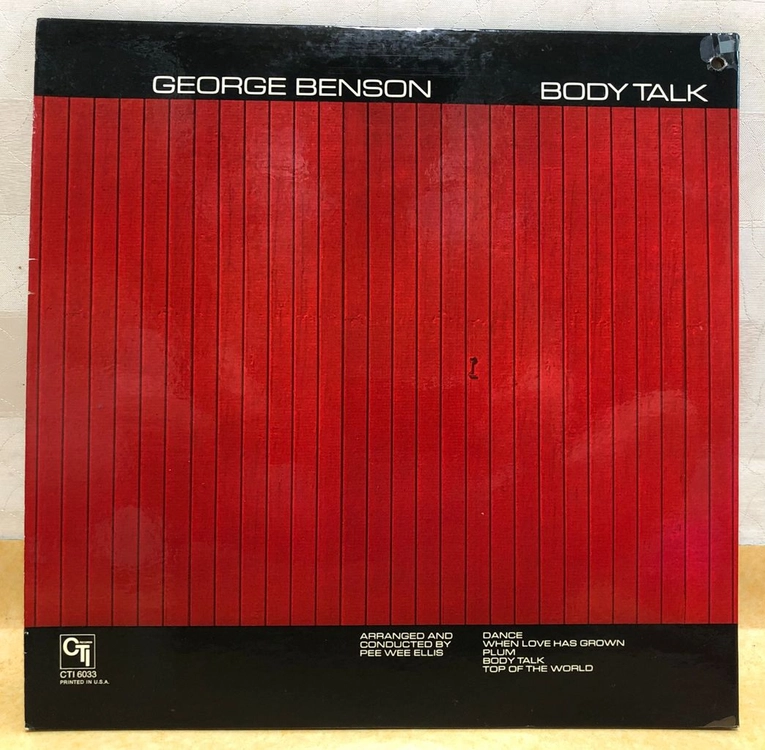 LP ; george benson - body talk 조지 벤슨 재즈 엘피 음반 CTI jazz funk 이미지