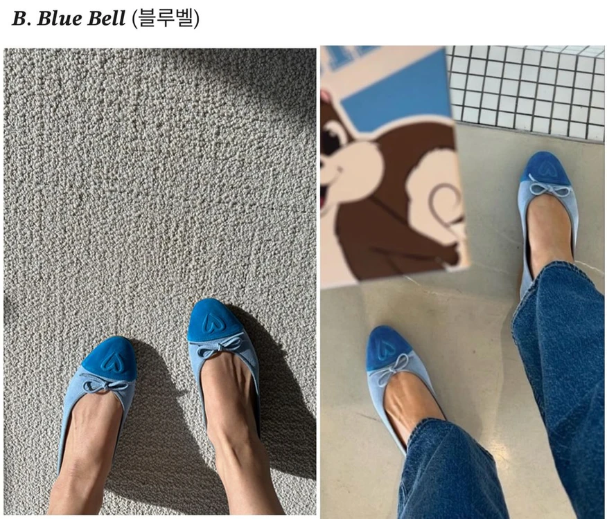 키미스튜디오 하트플랫 블루벨 235 새상품/ 키미하트플랫 스웨이드 플랫슈즈 양가죽 디자이너수제화 ki mmi 이미지