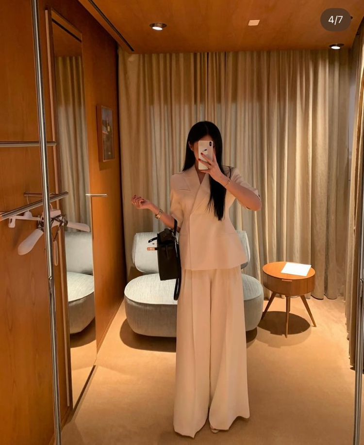 브론 아워글래스 하프 자켓 슬랙스 세트 이미지