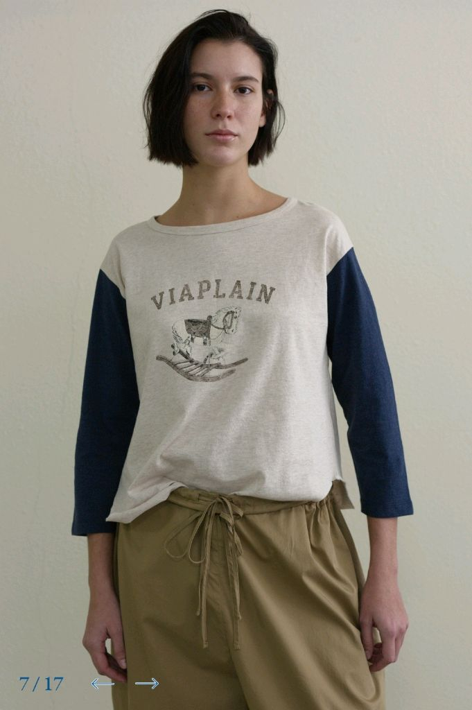 비아플레인 Via Ponny long sleeve T-shirt (Multi navy) 이미지