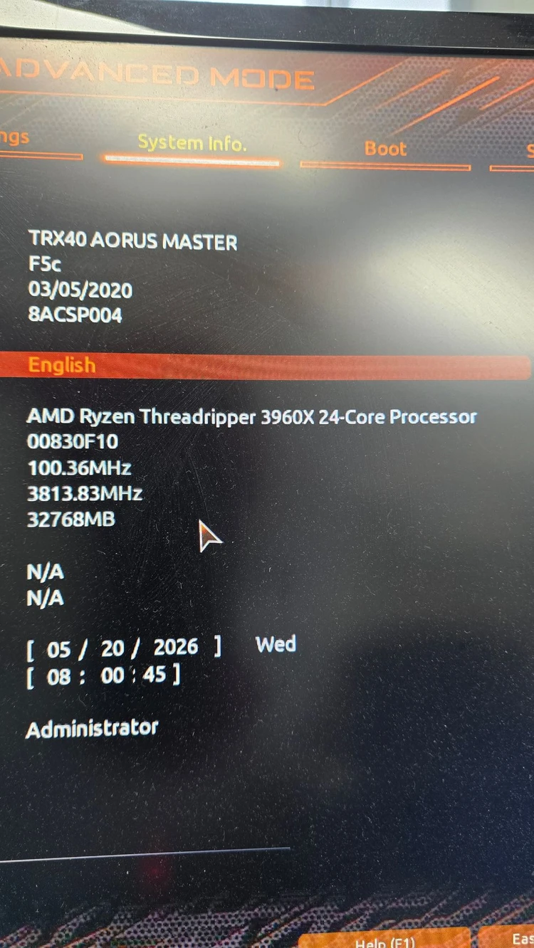 AMD 라이젠 스레드리퍼 3960X + GIGABYTE TRX40 AORUS MASTER 메인보드 + 수냉쿨러 세트 이미지