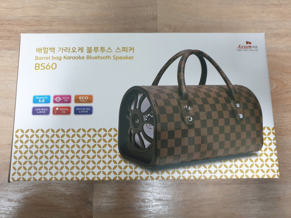 액센 BS60 배럴백 노래방 블루투스 스피커 가라오케 라디오 미개봉 새제품 이미지