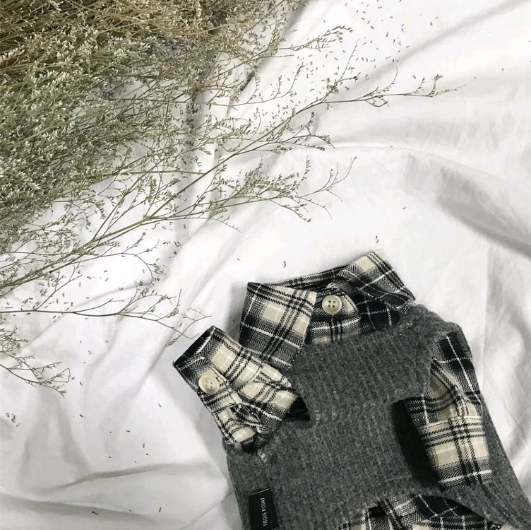 새상품 XL ) 체크셔츠 강아지옷 반려견 애견의류 봄가을룩 레이어드룩 트로이스포인트 이미지