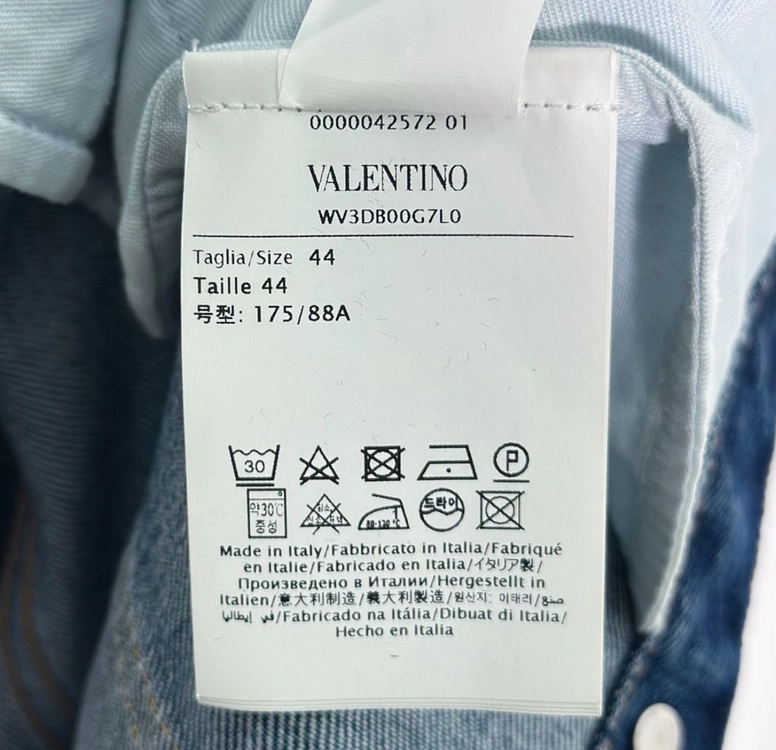 [44] 발렌티노 남성 까르피 더블 포켓 V 빅로고 데님 청셔츠 자켓 이미지