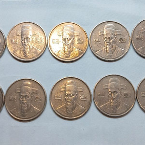 1986년 100원 동전 10개 일괄 이미지