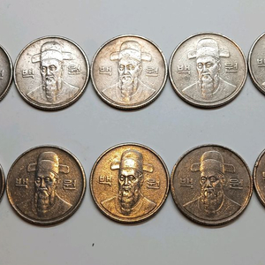 1987년 100원 동전 10개 일괄 이미지