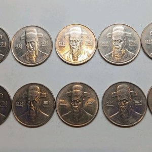 2001년 100원 동전 10개 일괄 이미지