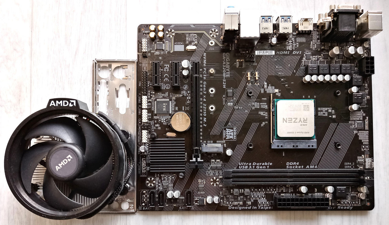 GA-A320M-S2H Gigabyte보드+RYZEN3 2200G(3.5GHz,4코어,4스레드,레이븐릿지)CPU 이미지
