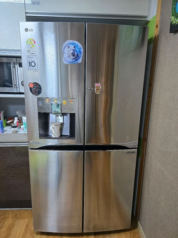 LG DIOS 4도어 냉장고 912L 실버 이미지