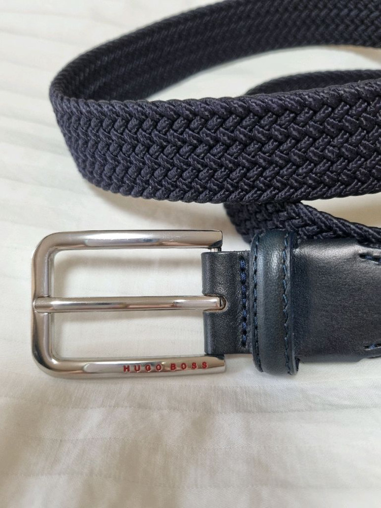 HUGO BOSS 휴고 보스 가죽 페이싱 우븐 허리 벨트 새제품 판매합니다~! 이미지