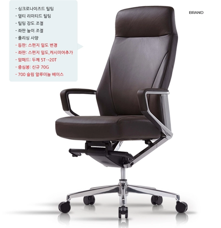 퍼시스 시디즈 중역용 의자 E500FP, CH5200 가죽 의자 교수님, 원장님 의사, 컴퓨터의자, 아주 편한의자 이미지