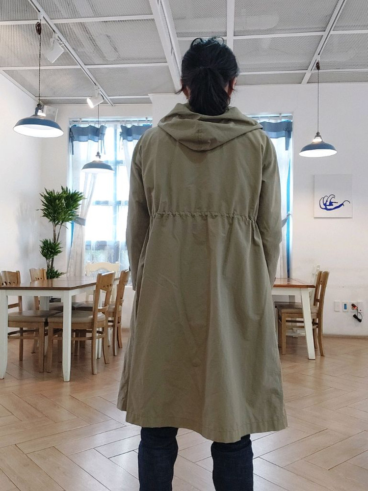 JAJU 올리브컬러 롱 후드 사파리 택포23,000원 여성용 55~66사이즈 이미지