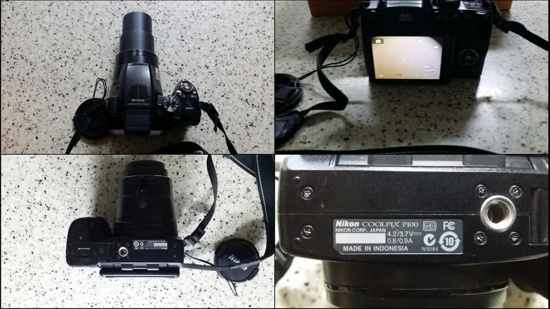 디카, 디지털 카메라, DSLR 니콘 D100, 니콘 쿨픽스 P100, 필름 카메라, 대형 가방, 삼각대, 셀카봉 이미지