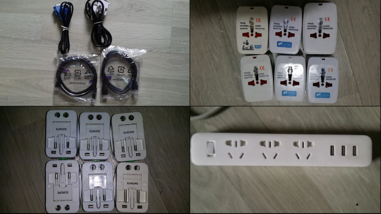 문서 파쇄기 세절기, 제본기, 멀티탭 , 어댑터, 아답타 5V 2A, 12V 2A, 영상 케이블, 보풀 제거기 이미지