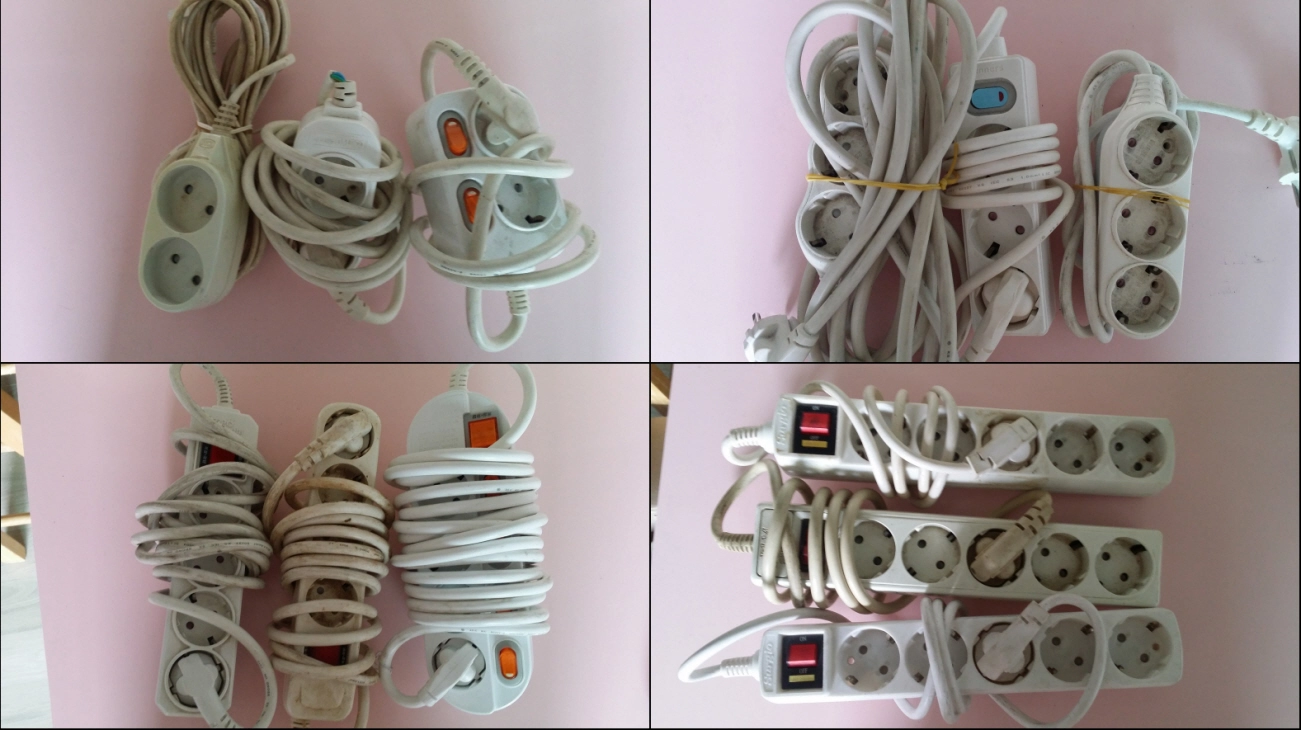 문서 파쇄기 세절기, 제본기, 멀티탭 , 어댑터, 아답타 5V 2A, 12V 2A, 영상 케이블, 보풀 제거기 이미지