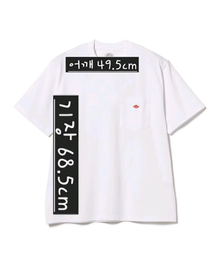 단톤 로고 남성 포켓 반팔티셔츠 26SS 화이트 xl 이미지