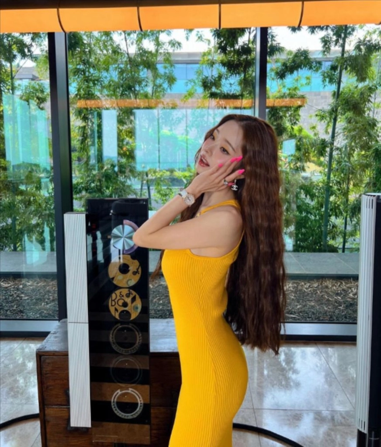 마이클코어스 프리지아 옐로우 골지 원피스 XS 이미지