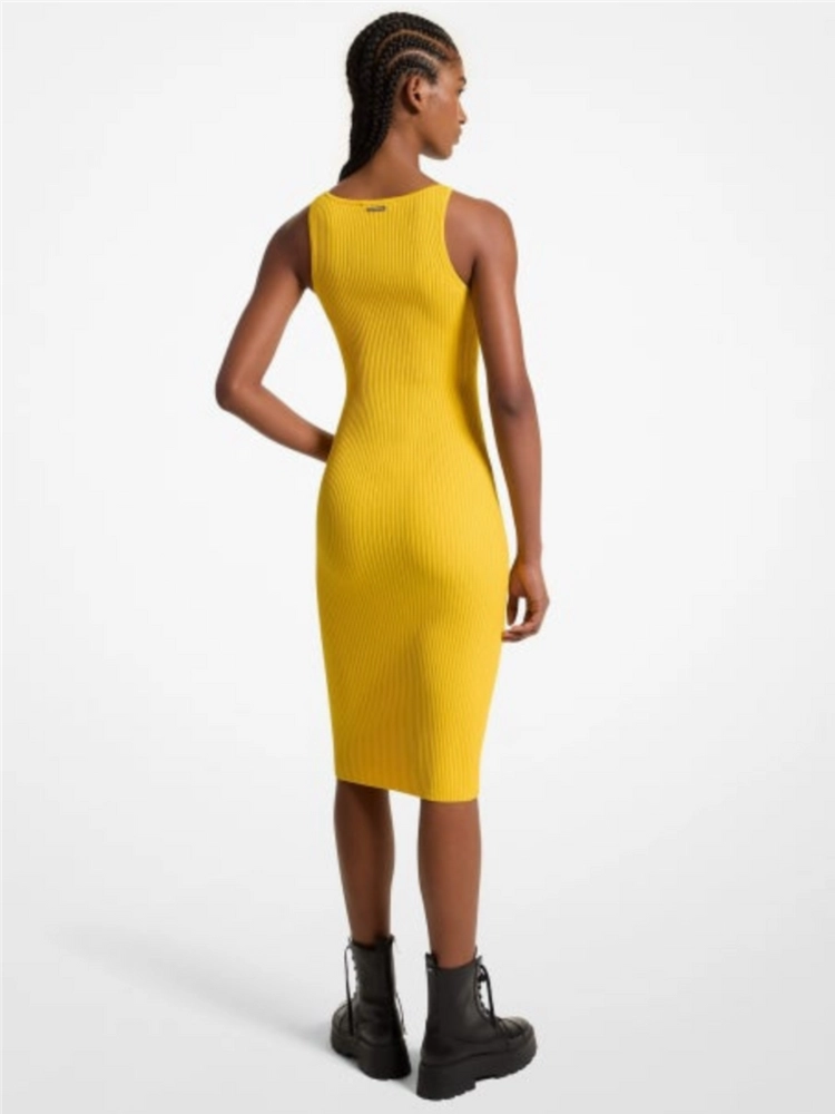 마이클코어스 프리지아 옐로우 골지 원피스 XS 이미지
