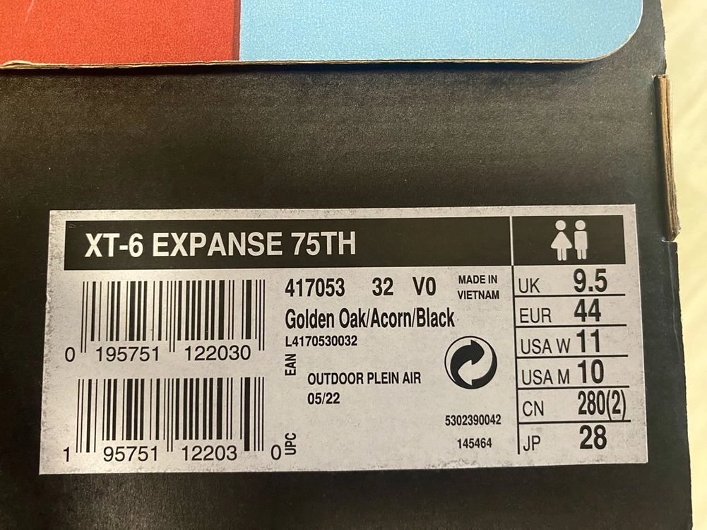 살로몬 XT-6 Expanse 75th Anniversary Golden Oak Acorn 280 사이즈 이미지