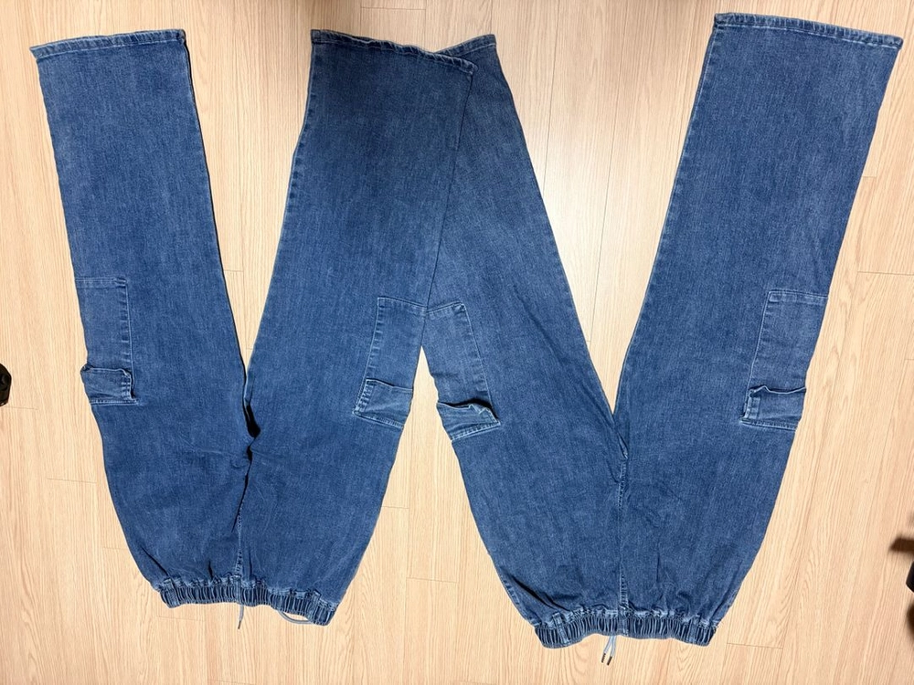 카고 데님 팬츠 블루 일자핏 청바지 556677정도 사이즈 각가격 이미지