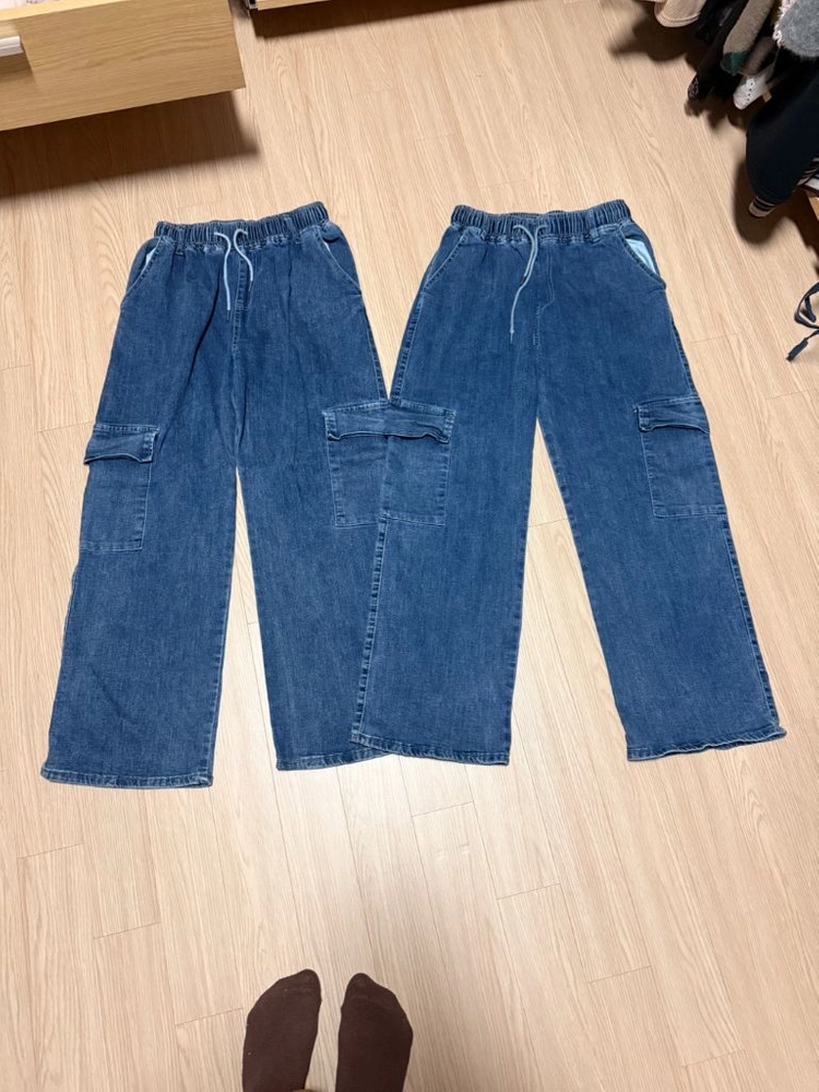 카고 데님 팬츠 블루 일자핏 청바지 556677정도 사이즈 각가격 이미지
