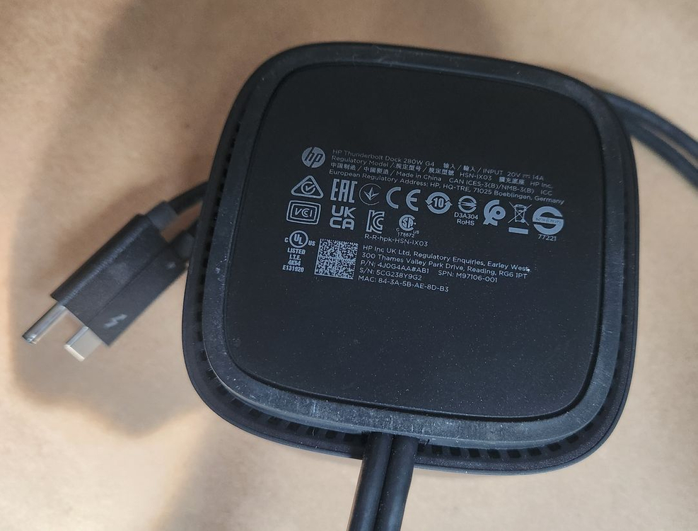 HP Thunderbolt Dock 280W G4 썬더볼트 도킹스테이션 4J0G4AA HSN-IX03 이미지