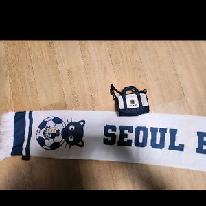 이랜드FC 머플러 초코캣 콜라보 머플러 k리그 굿즈 등 이미지