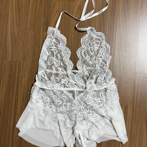화이트 레이스 란제리 / 팬티 일괄(오픈형) 이미지