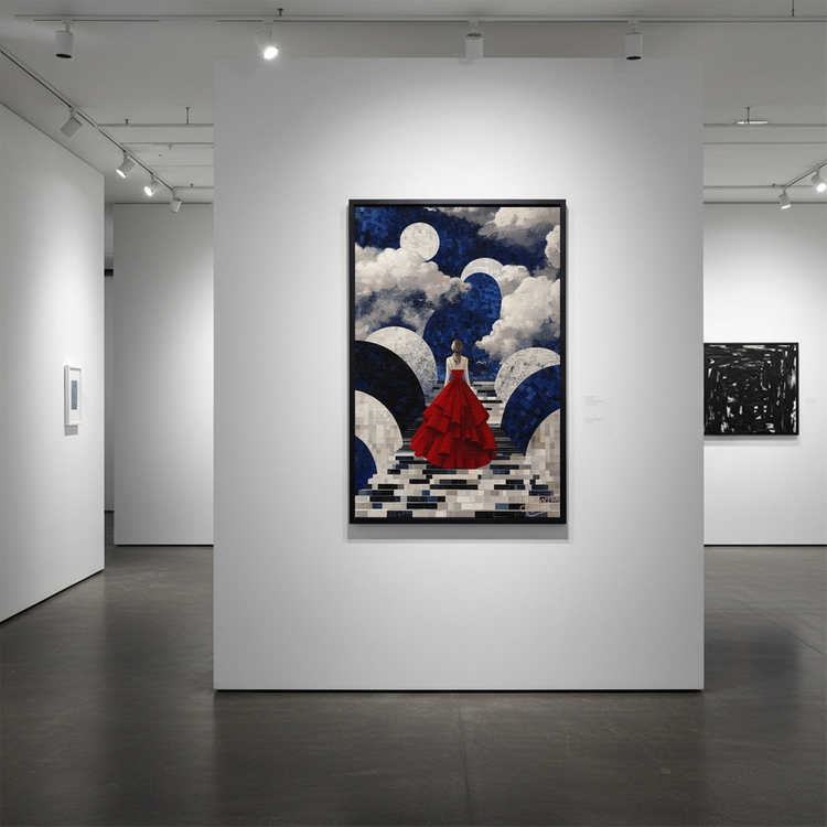 그림 액자 팝아트 인테리어소품 그림액자 경계 너머의 나 여성그림 모던 추상화 대형 거실 침실 공간 인테리어용 이미지