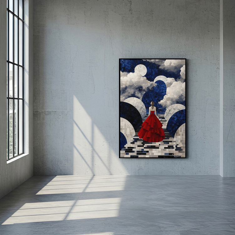 그림 액자 팝아트 인테리어소품 그림액자 경계 너머의 나 여성그림 모던 추상화 대형 거실 침실 공간 인테리어용 이미지