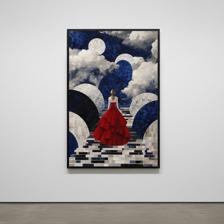 그림 액자 팝아트 인테리어소품 그림액자 경계 너머의 나 여성그림 모던 추상화 대형 거실 침실 공간 인테리어용 이미지