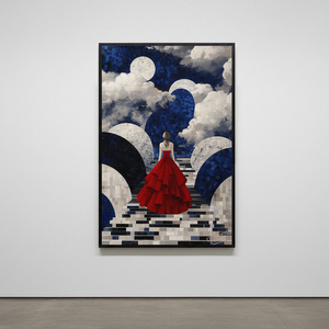그림 액자 팝아트 인테리어소품 그림액자 경계 너머의 나 여성그림 모던 추상화 대형 거실 침실 공간 인테리어용 이미지