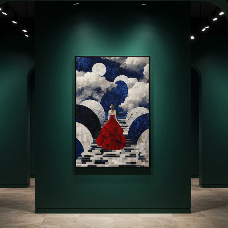 그림 액자 팝아트 인테리어소품 그림액자 경계 너머의 나 여성그림 모던 추상화 대형 거실 침실 공간 인테리어용 이미지