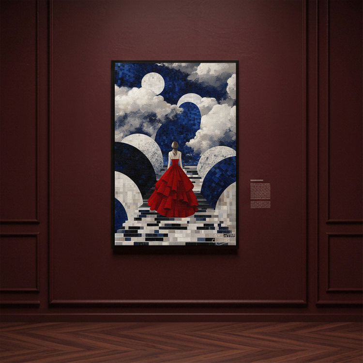 그림 액자 팝아트 인테리어소품 그림액자 경계 너머의 나 여성그림 모던 추상화 대형 거실 침실 공간 인테리어용 이미지