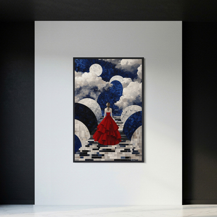 그림 액자 팝아트 인테리어소품 그림액자 경계 너머의 나 여성그림 모던 추상화 대형 거실 침실 공간 인테리어용 이미지