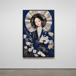 그림액자 시간을 거스른 꽃 그림 액자 팝아트 인테리어소품 여성인물그림 꽃액자 모던아트 거실 침실 갤러리 홈데코 이미지