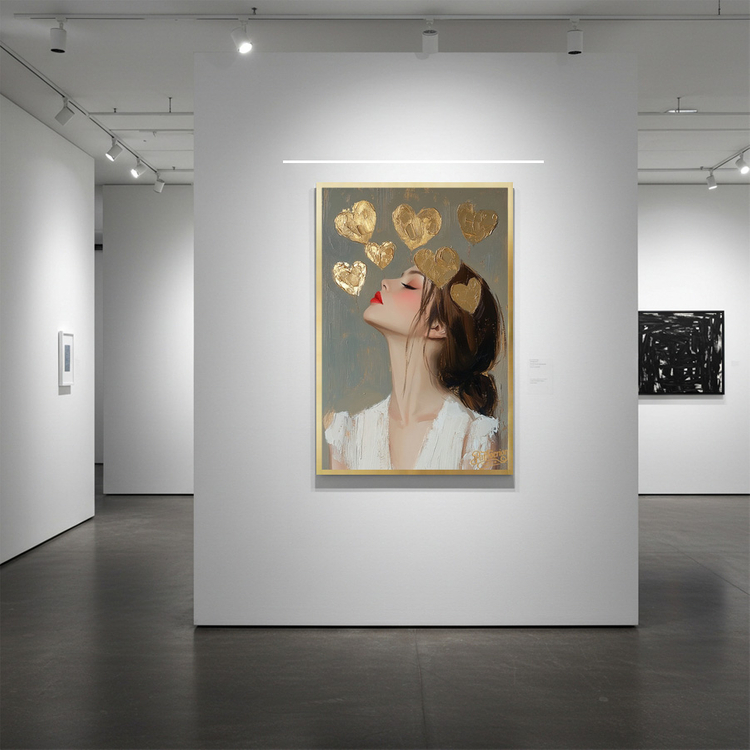입맞춤의 기도 그림 액자 팝아트 인테리어소품 아름다운 여인그림 골드하트액자 감성적인 무드 거실 침실 인테리어 이미지
