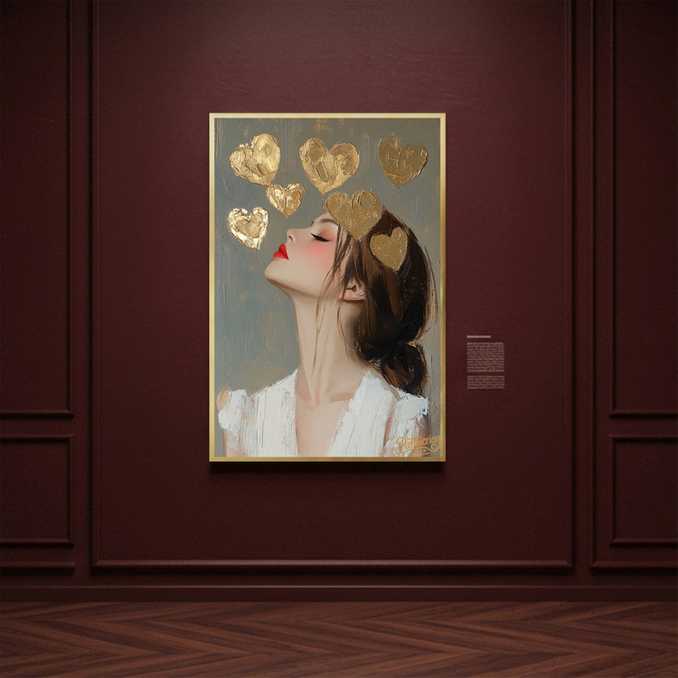 입맞춤의 기도 그림 액자 팝아트 인테리어소품 아름다운 여인그림 골드하트액자 감성적인 무드 거실 침실 인테리어 이미지
