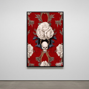 불멸의 꽃 그림 액자 팝아트 인테리어소품 고급스러운 장미그림 꽃액자 스컬 빈티지 거실 벽 장식 대형그림액자 그림액자 이미지