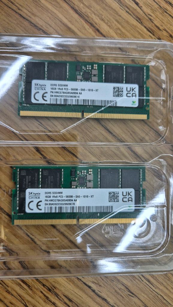 하이닉스 DDR5 5600 16GB x 2 총 32GB 노트북용 램카드 이미지