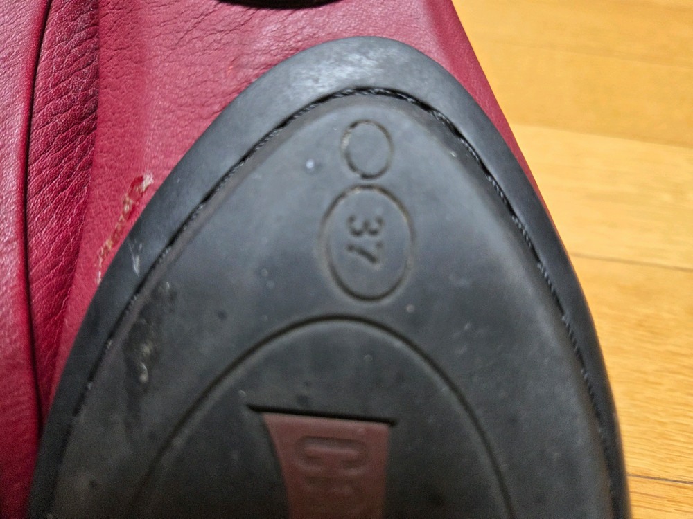 캠퍼 플랫슈즈 버건디 37, 235mm 이미지