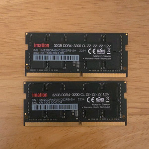 DDR4 32GB 3200Mhz 노트북 램 2개(64GB) 세트 이미지