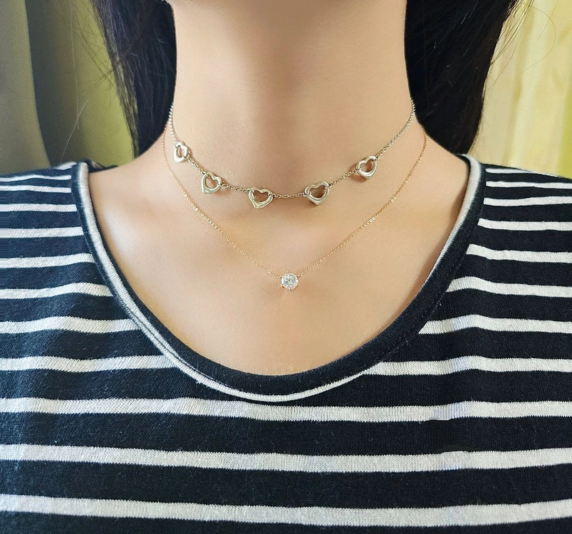 티파니오픈하트목걸이 순은 Ag925 실버목걸이 정품 이미지