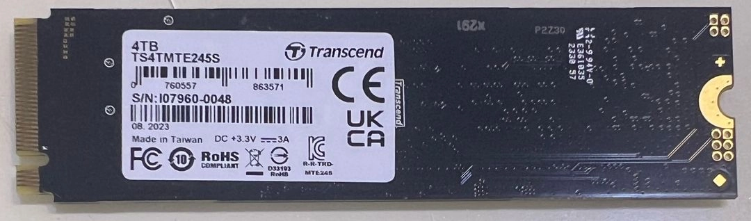transcend mte245s 4tb SSD 이미지