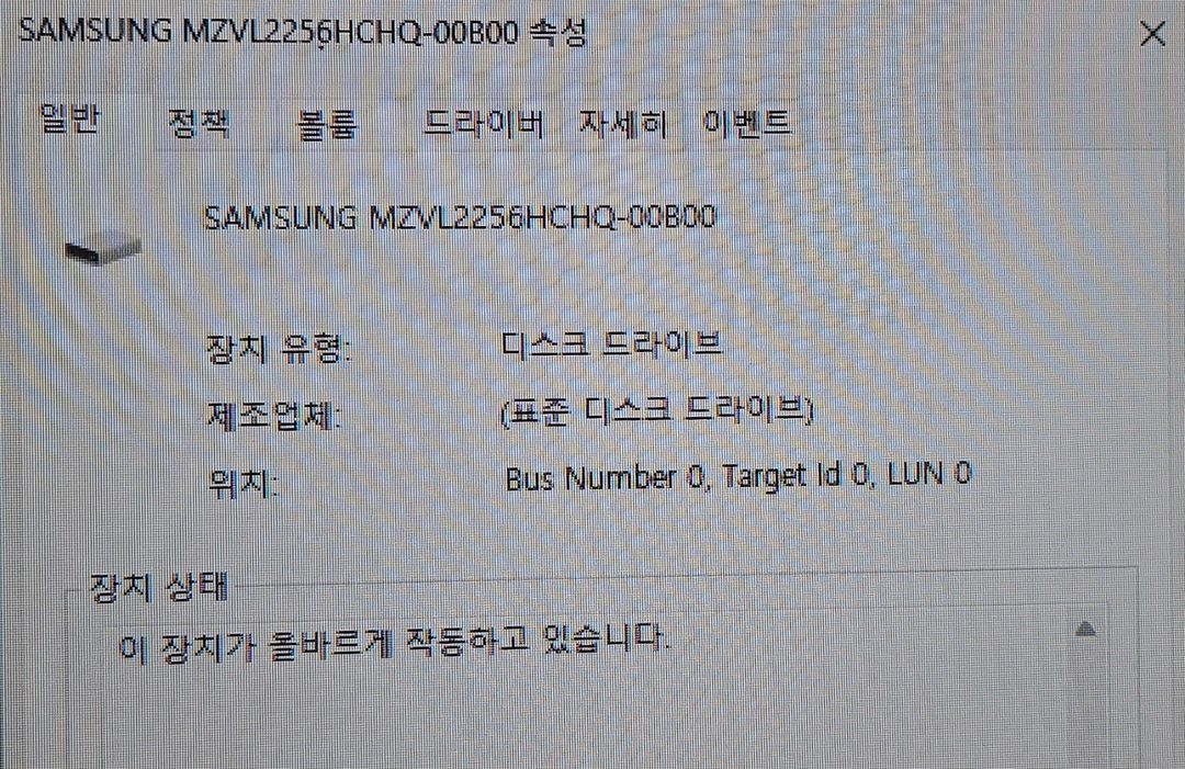 삼성전자 NVMe M.2 SSD 256GB PM9A1 모델 판매합니다 이미지