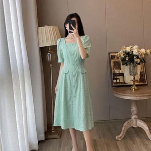 새상품) 잇미샤 반팔 롱원피스 그린 44~55 이미지