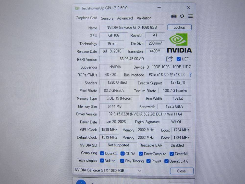 GALAX 지포스 GTX1060 OC D5 6GB 이미지