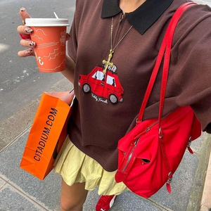 마지셔우드 오버패커 레드 나일론숄더백 히에타 스탠드오일 이미지
