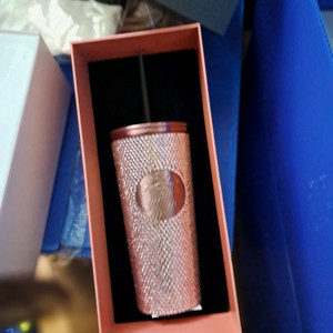 스타벅스 SS 블랙핑크 라인스톤 콜드컵 473ml 텀블러 이미지